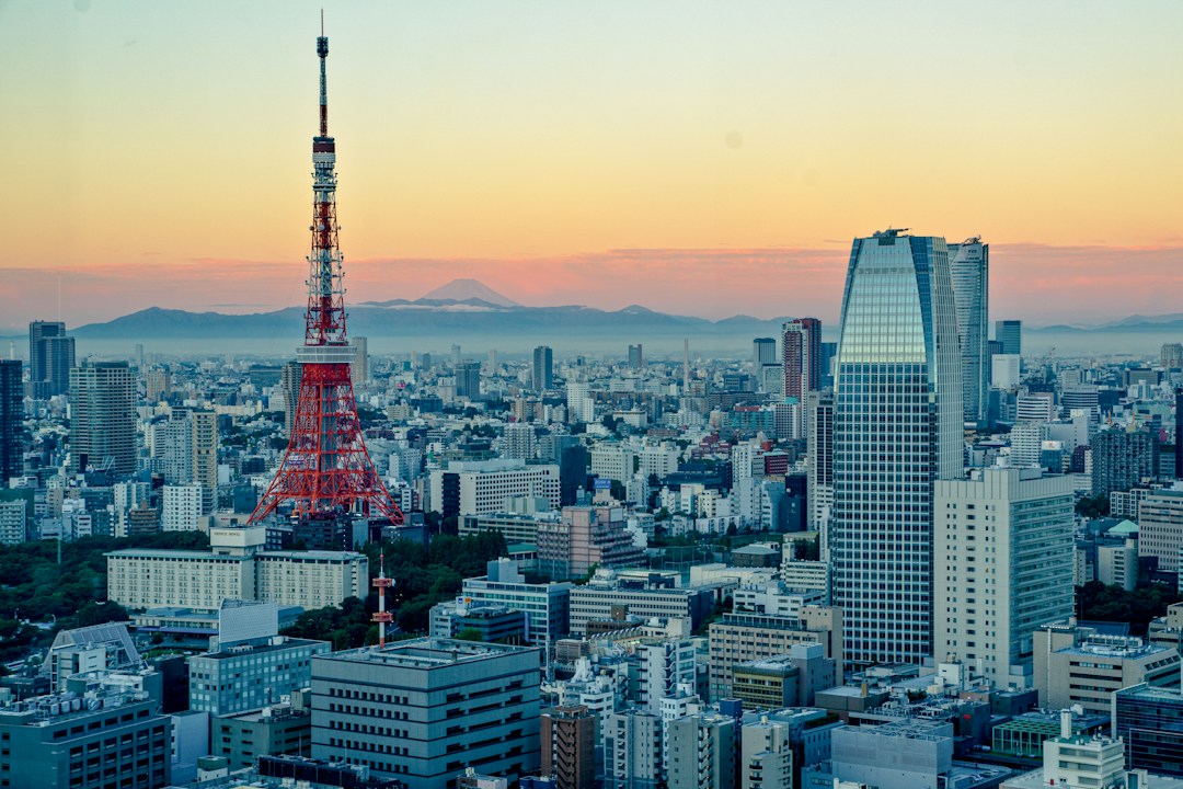 Tokyo and Mount Fuji travel view illustrating mobile connectivity with a pocket WiFi
