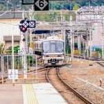 Kansai Airport train station with a Japanese train ready for travelers heading into Osaka and Kyoto